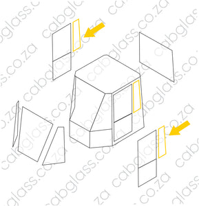 REAR QUARTER GLASS L=R | KOMATSU WA 150 - 320 DASH 5