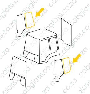 RUBBER REAR OF DOOR LH | KOMATSU BH WB R DASH 8