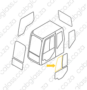 Cab sketch door front slider Case excavator CX B series, KHN15400