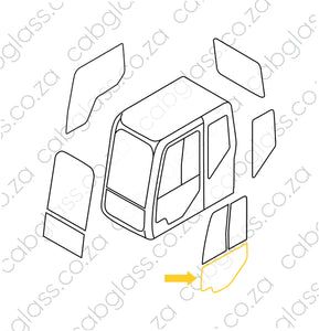 Cab sketch door lower Case excavator CX B-series, KHN15510