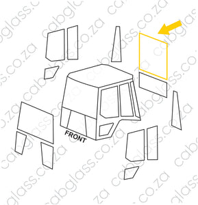 REAR CAB GLASS UPPER | CAT TLB C-SER, D-SER BACKHOE