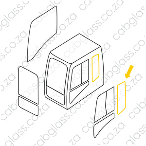 REAR QUARTER GLASS | CAT EXCAVATOR D-SERIES