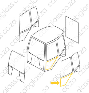 Cab sketch for Caterpillar backhoe E series