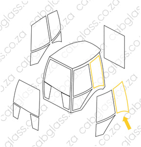 Cab sketch of Caterpillar backhoe E-series