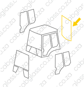 REAR CAB GLASS | KOMATSU TLB WB R DASH 5 BACKHOE